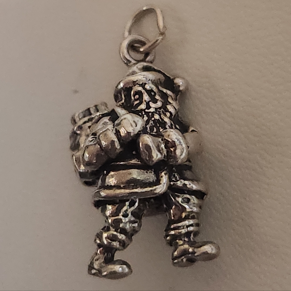 Sterling Silver Vintage Santa Claus 3D Charm
